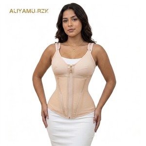 Womens Waist Trainer Corset Zipper Vest Slimming Body Shaper Cincher Tummy Control Sports Girdle Band With Bras