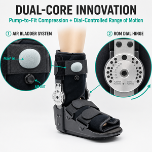 Pneumatic Adjustable ROM Walker Boot with Air Bladder & Dial Hinge