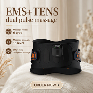 Rechargeable Lumbar Massage Belt With 9000mm2 Heat Area EMS Pulse
